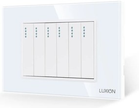Intrerupator Mecanic 6 Posturi LUXION cu Rama din Sticla, Standard Italian, 3M