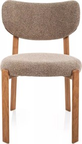 Scaun lemn tapitat Rin D 256 cappuccino/stejar - H79 cm