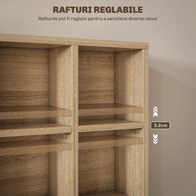 Homcom Mobila Biblioteca de Perete 24 Compartimente Inaltime Reglabila | Aosom Romania