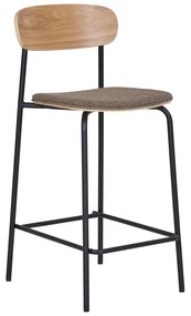 Scaun de bar negru/maro stivuibil cu aspect de lemn de frasin (înălțime șezut 66 cm) Estepona – House Nordic