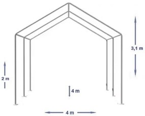 Cort evenimente, 4x4 M, Cort PE, Alb,