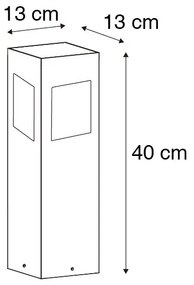 Lampă de podea pentru exterior neagră 40 cm cu lumină reglabilă și senzor solar - Charlotte