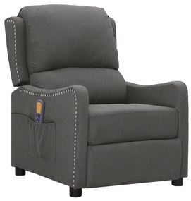 3093406 vidaXL Fotoliu de masaj cu ridicare, gri închis, textil