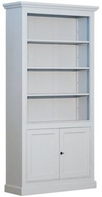 Biblioteca, gri, din lemn de pin, single, aspect rustic, Country