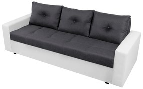 Canapea extensibila, Toledo, 226x90x86 cm, lada de depozitare, Alb/Antracit