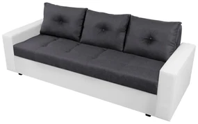 Canapea extensibila, Toledo, 226x90x86 cm, lada de depozitare, Alb/Antracit