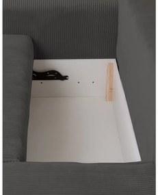 Canapea extensibila cu trei locuri si taburet SMART SET, gri inchis
