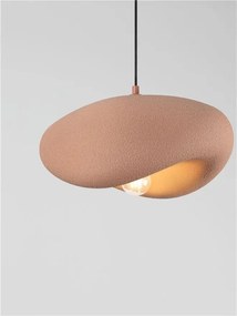 Lustra suspendata cu textura granulata Bambel rosu caramiziu