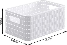 Coș de depozitare din plastic reciclat alb Country - Rotho