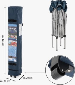 Cort de grădină/petrecere albastru - 3x3 m, prelată 210 g