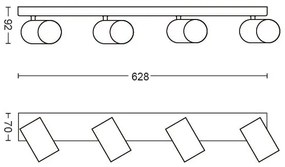 Philips 50594/30/PN - Lampa spot MYLIVING KOSIPO 4xGU10/5,5W/230V