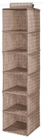 Organizator pentru dulap Compactor Dots, 6 compartimente, bej