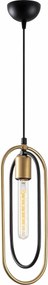 Lustra CERCO 2011, negru/auriu, metal, 14x8x52-132 cm