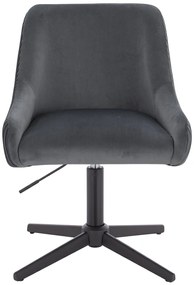 HR920CROSS Scaun Grafit din Catifea cu Bază Neagră