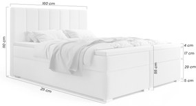 Pat continental Mareli 160x200 cu spațiu de depozitare - bouclé bej Quelle 05