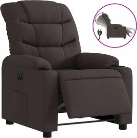 vidaXL Fotoliu rabatabil electric, maro închis, material textil