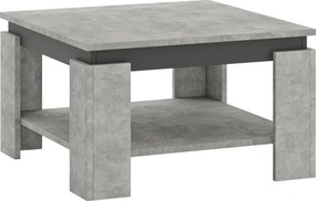 Masuta cafea LEJSY, gri beton/gri grafit, 68x68x41 cm