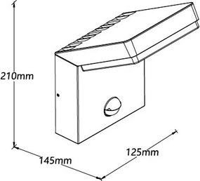 Aplica de perete exterior IP65 LED cu senzor de miscare Fiss