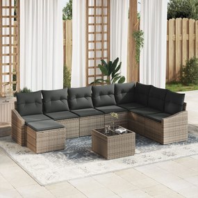 vidaXL Set canapea grădină de 8 piese cu perne Ratan Poli Black