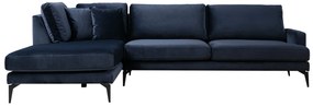 Canapea de colț Papira Corner Left (Chl+3R) - Navy Blue