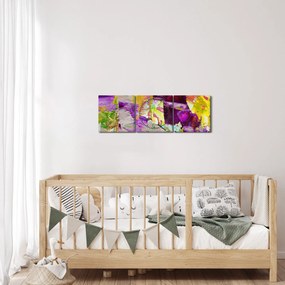 Tablou cu abstracție - pictura (cu ceas) (90x30 cm)
