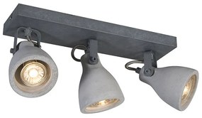 Spotlight industrial gri din beton cu 3 lumini - Creto