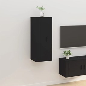 Dulap TV montat pe perete, negru, 40x34,5x100 cm 1, Negru, 40 x 34.5 x 100 cm