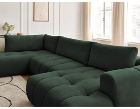 Colțar verde extensibil/cu spațiu de depozitare (cu colț pe partea stângă/în formă de "U") Fuji – Bobochic Paris