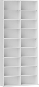 HOMCOM Unitate de depozitare pentru 640 CD-uri/360 DVD-uri/430 Blu-ray - Alb | Aosom Romania