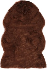 vidaXL Covor, 60 x 90 cm, maro, piele de oaie artificială