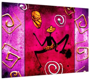 Tablou pe sticlă picturii istorice pe perete (70x50 cm)