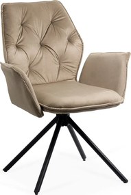 RESIGILAT - Scaun living rotativ din catifea BUC 0224 bej
