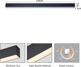Brilagi - Plafonieră LED pentru baie SLEEKLINE LED/40W/230V, neagră, IP44