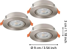Eglo 902268 - Set de 3 spoturi LED încastrate BARRANCO, LED 4,8W, 230V, crom