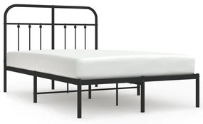 352575 vidaXL Cadru de pat metalic cu tăblie, negru, 120x190 cm