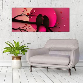 Tablou - Păsări îndrăgostite (120x50 cm)
