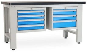 Masa atelier Solid MDF-43, 150 cm, 2 cutii suspendate, negru