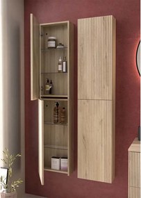 Dulap coloana mediu Gala Canaletto suspendat lemn bej mat 1 usa batanta 35 cm