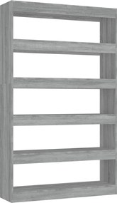 vidaXL Bibliotecă/Separator cameră, gri sonoma, 100x30x166 cm