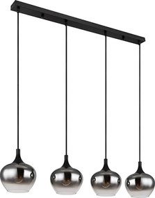 Globo 15548-4H - Lustră suspendată pe cablu MAXY 4xE27/40W/230V, neagră