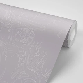 Tapet autoadeziv crin pictat în design gri