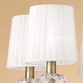 Candelabru clasic cu 5 brate LOEWE antique brass/ abajur alb