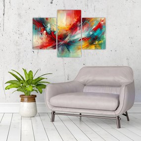 Tablou – Abstracție cu roșu (90x60 cm)