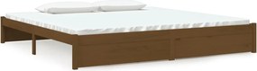 vidaXL Cadru de pat, maro miere, 200x200 cm, lemn masiv