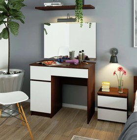Masă de toaletă Parijat (wenge + Alb) (cu oglindă) (S). 1070897