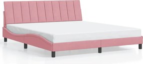 vidaXL Cadru de pat fără saltea, Hanko, roz, 180x200 cm, catifea