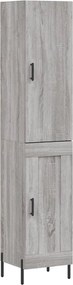 vidaXL Dulap înalt, gri sonoma, 34,5x34x180 cm, lemn prelucrat
