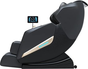Fotoliu de masaj SULPICIUS, AI voce, Incalzire, Bluetooth, Display, Ecran tactil, Controler rapid cotiera, Zero Gravity, 2 Boxe, Moduri Automate, Suport Picioare extensibil, Piele PU Premium