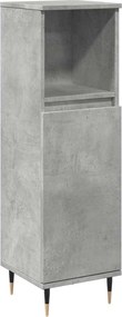 vidaXL Dulap de baie, gri beton, 30x30x100 cm, lemn prelucrat