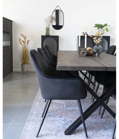 Set de scaune de sufragerie negru cu cotiere 2 buc. tapițat Harbo – House Nordic